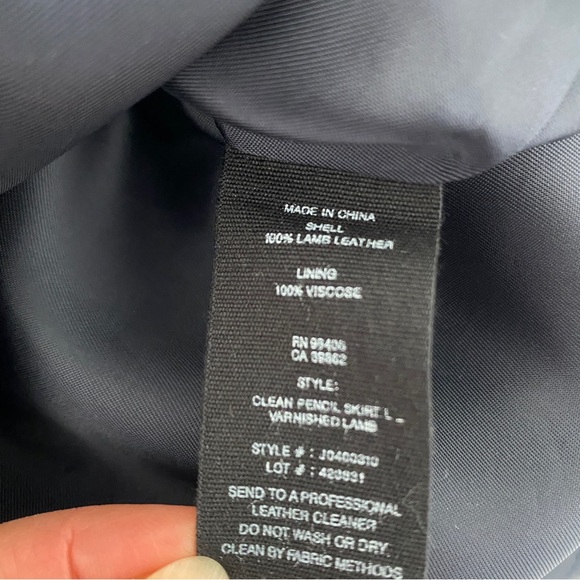 Theory navy leather pencil skirt - Picture 7 of 9